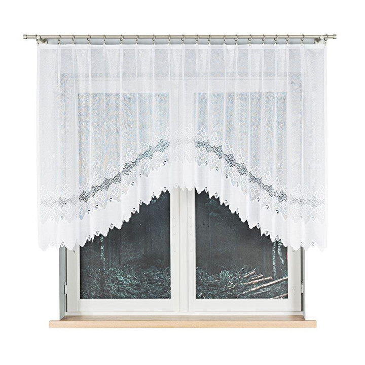 Firanka gotowa żakardowa z podcięciem MODESTA 250x120 cm biały