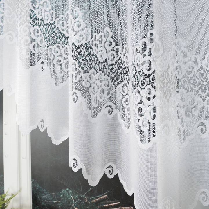 Firanka gotowa żakardowa z podcięciem MODESTA 250x120 cm biały