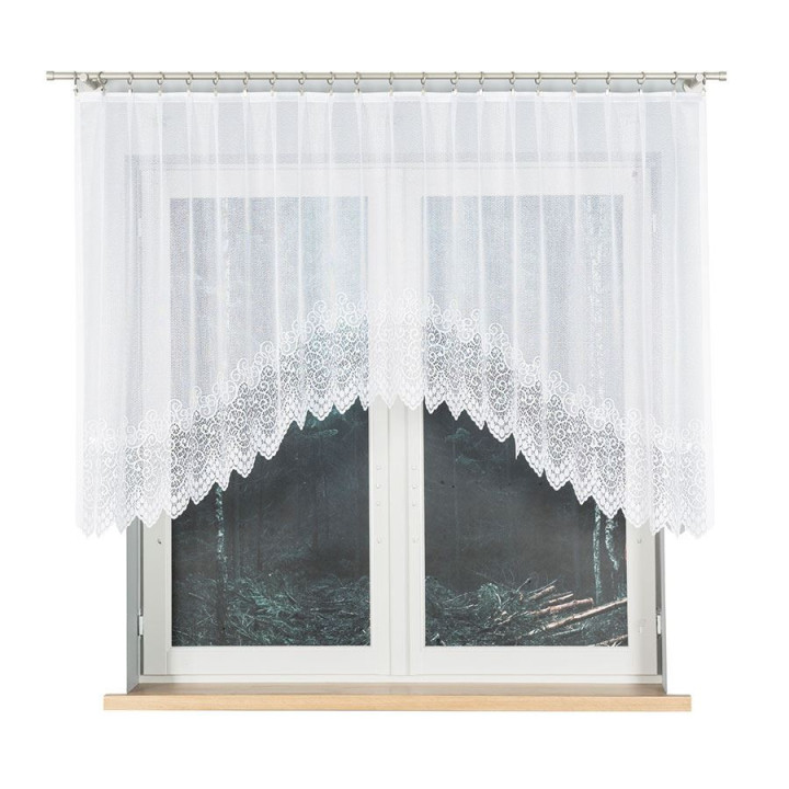 Firanka gotowa żakardowa z podcięciem VIOLETTA 250x120 cm biały