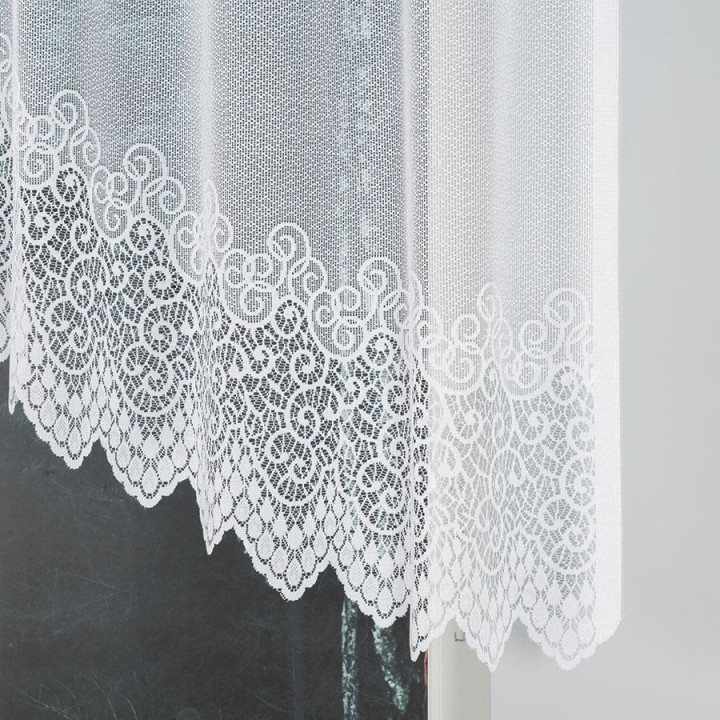 Firanka gotowa żakardowa z podcięciem VIOLETTA 250x120 cm biały