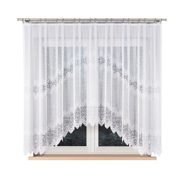 Firanka gotowa żakardowa z podcięciem VIOLETTA 300x160 cm biały