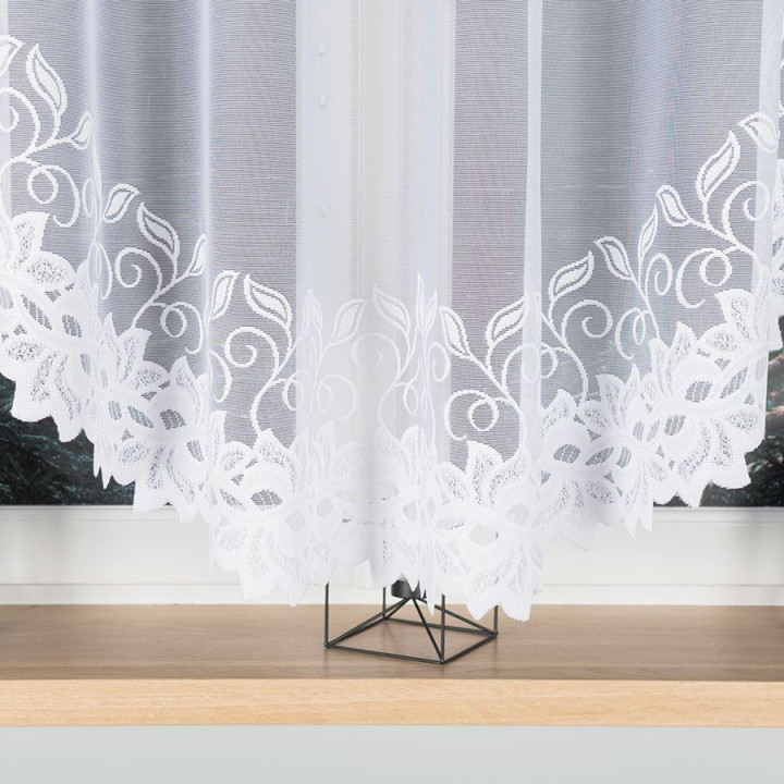 Firanka gotowa żakardowa z podcięciem BASTIA 400x160 cm biały