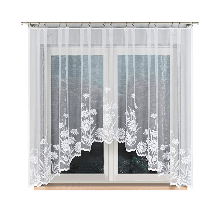 Firanka gotowa żakardowa z podcięciem ARALIA 300x160 cm biały