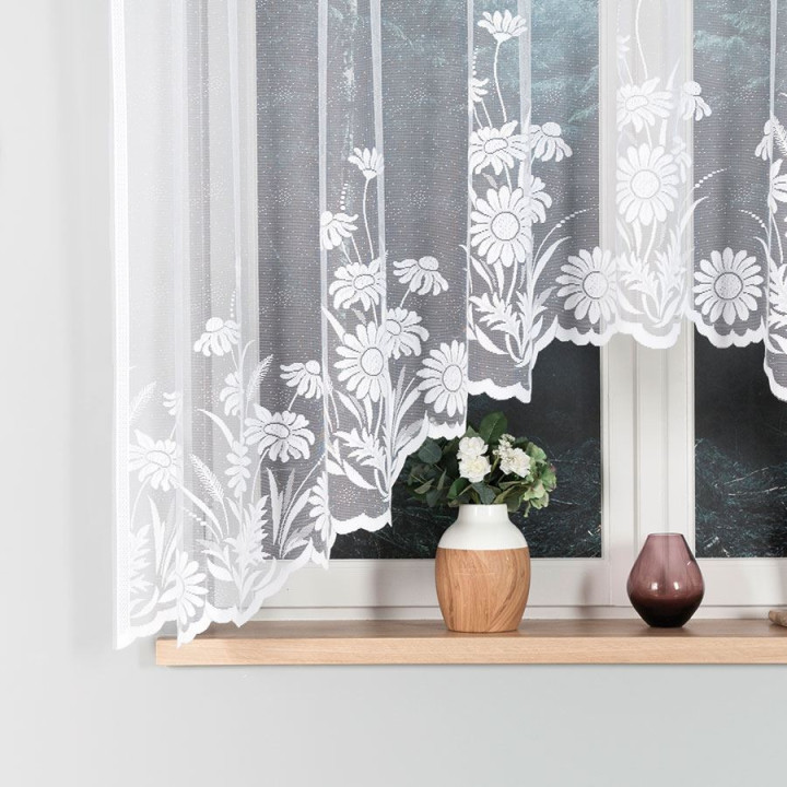 Firanka gotowa żakardowa z podcięciem ARALIA 300x160 cm biały