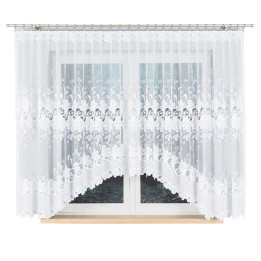 Firanka gotowa żakardowa z podcięciem KASJANA 400x160 cm biały
