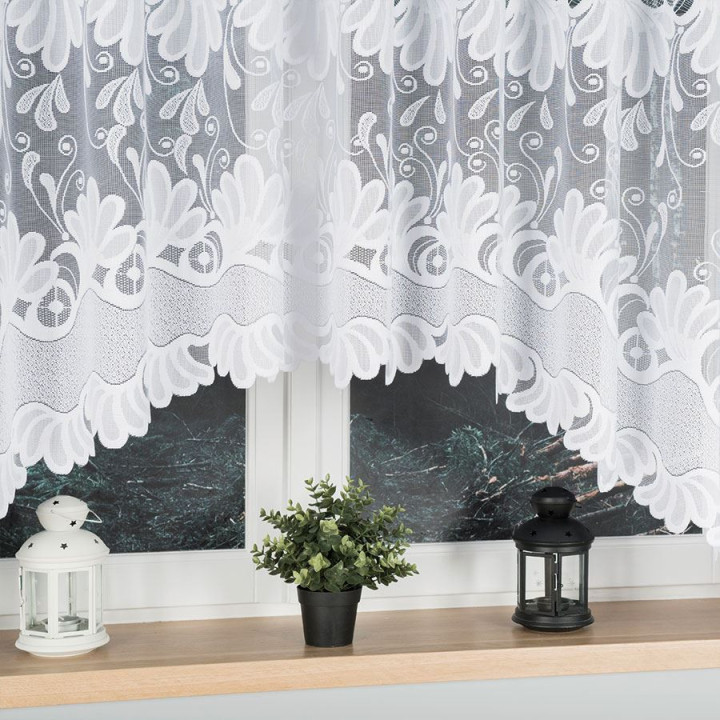 Firanka gotowa żakardowa z podcięciem KASJANA 400x160 cm biały