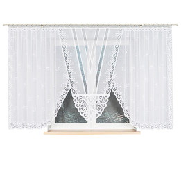 Firanka gotowa żakardowa z podcięciem ROZALIA 450x160 cm biały