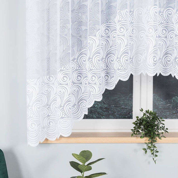 Firanka gotowa żakardowa z podcięciem KINGA 330x160 cm biały