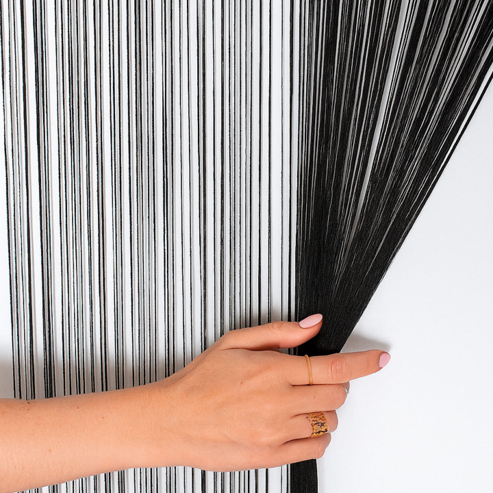 Firanka gotowa żakardowa FABIO 100x250 cm czarny