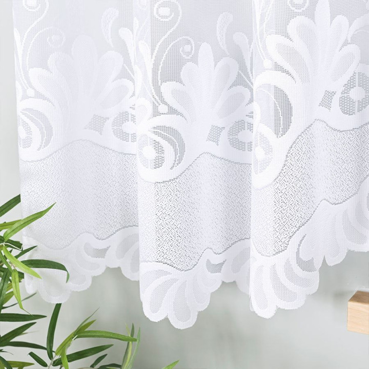Firanka gotowa żakardowa z podcięciem KASJANA 500x160 cm biały