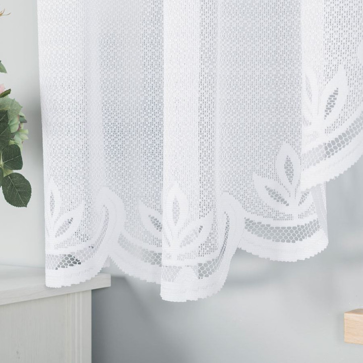 Firanka gotowa żakardowa z podcięciem POLA 400x160 cm biały