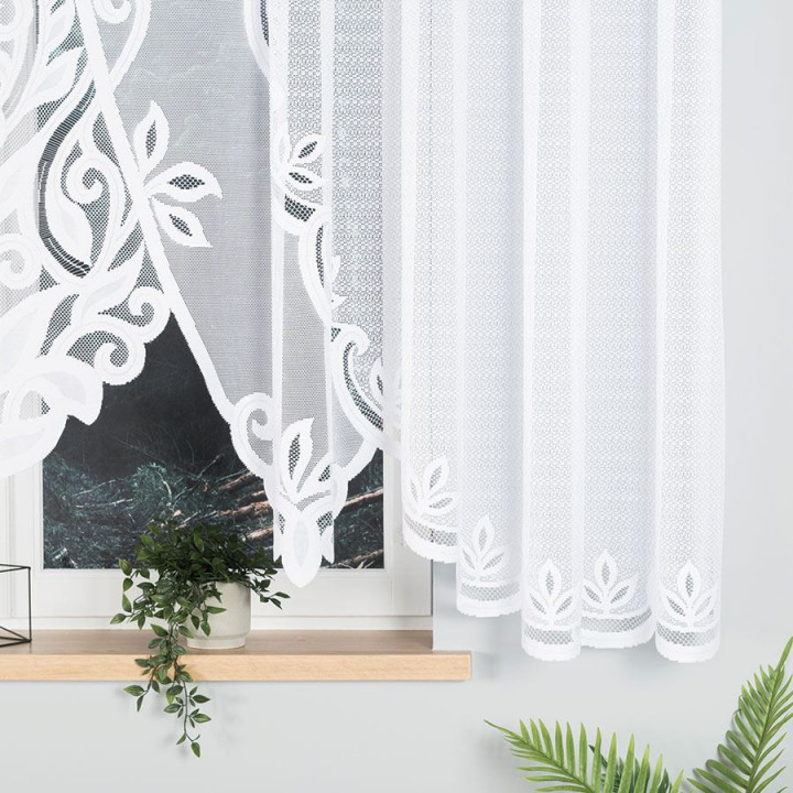Firanka gotowa żakardowa z podcięciem POLA 400x160 cm biały