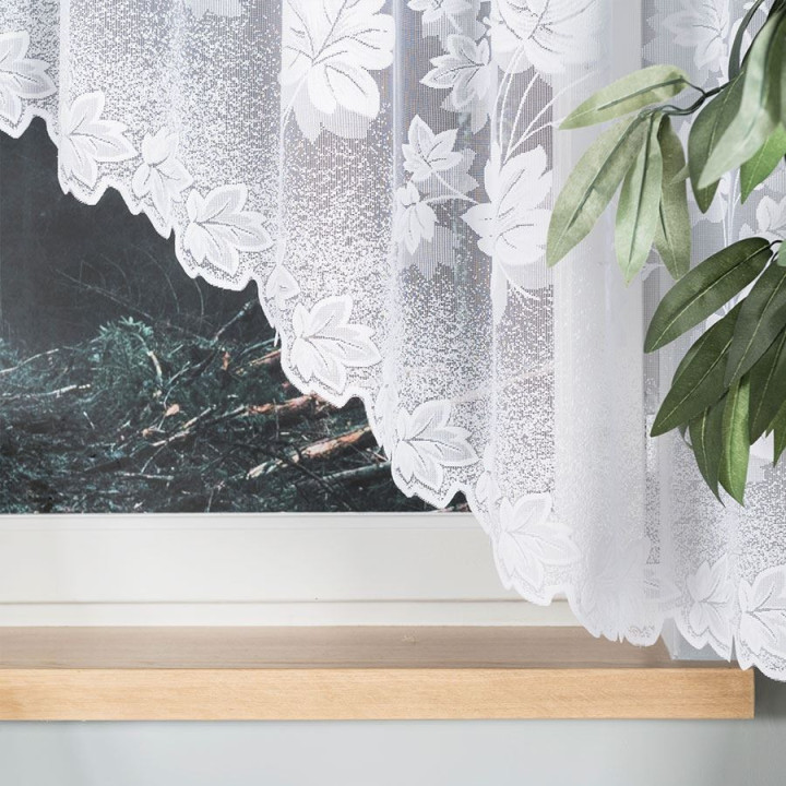 Firanka gotowa żakardowa z podcięciem BOŻENA 300x160 cm biały