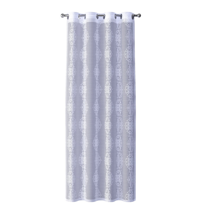 Firanka gotowa na przelotkach z żakardu EMBER 140x250 cm biały