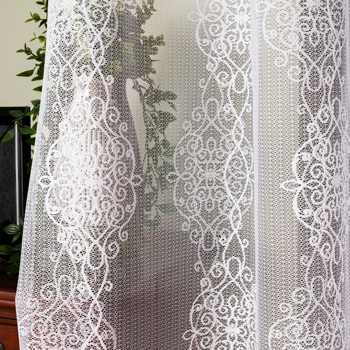 Firanka gotowa na przelotkach z żakardu EMBER 140x250 cm biały