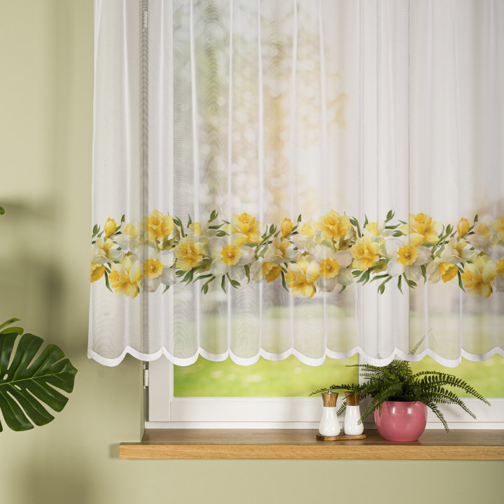 Firanka gotowa żakardowa ŻONKILE 240x140 cm żółty