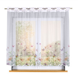 Firanka gotowa żakardowa ŁĄKA Z MOTYLAMI 250x160 cm wielokolorowy