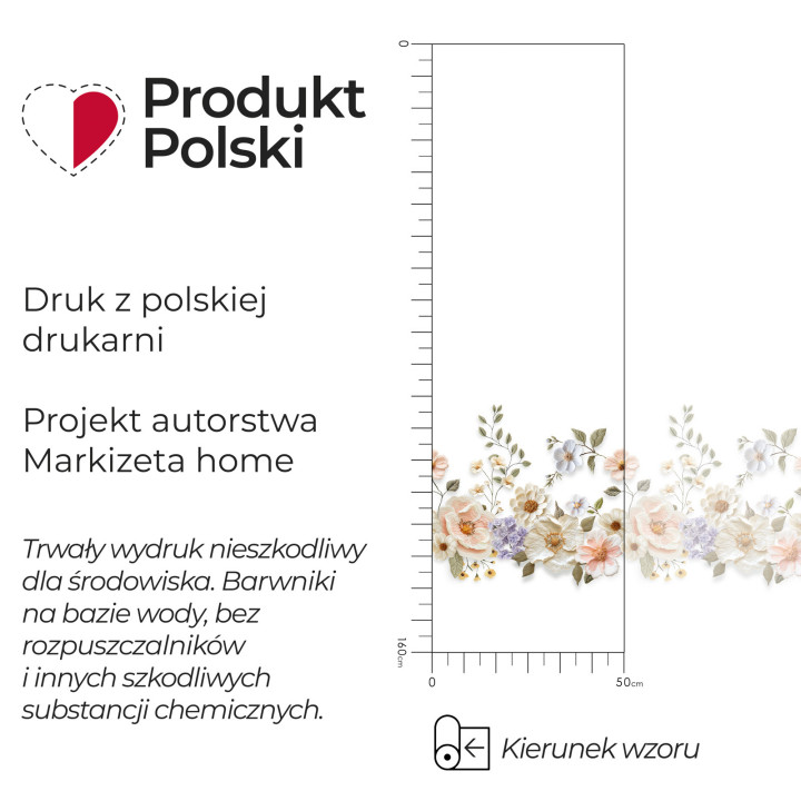 Firanka gotowa żakardowa KWIATY Z EFEKTEM WYSZYWANIA 250x160 cm biały