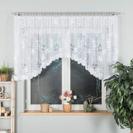 Firanka gotowa żakardowa z podcięciem RENATA 350x110 cm biały