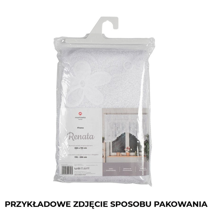 Firanka gotowa żakardowa z podcięciem RENATA 350x110 cm biały