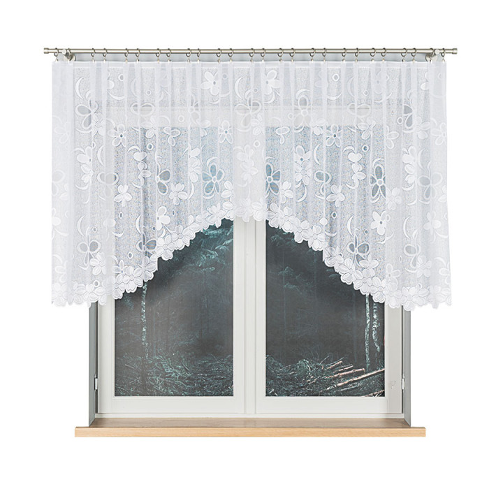 Firanka gotowa żakardowa z podcięciem RENATA 350x110 cm biały