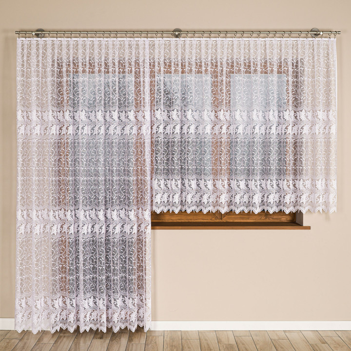 Firanka gotowa żakardowa TEOFILA 280x250 cm biały