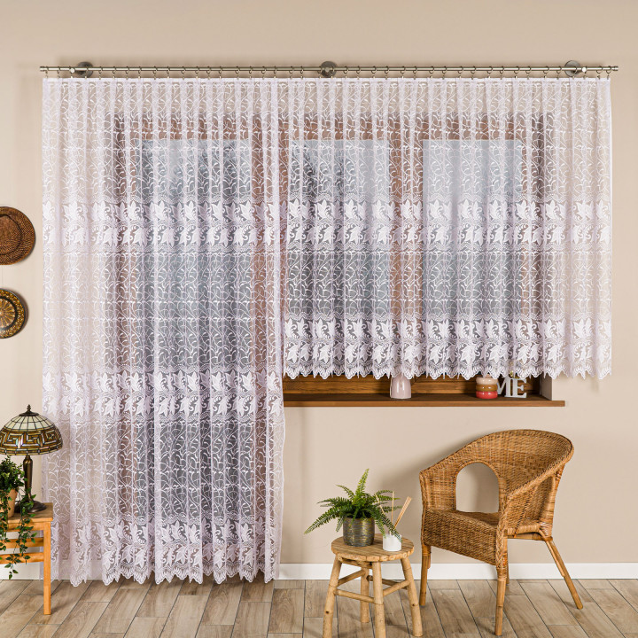 Firanka gotowa żakardowa TEOFILA 280x250 cm biały