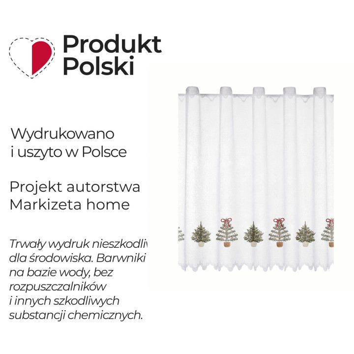 Zazdrostka z żakardu SZYSZKOWY LAS Z EFEKTEM WYSZYWANIA 100x70 cm beżowy