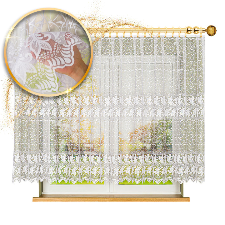 Firanka gotowa żakardowa TEOFILA 400x160 cm biały