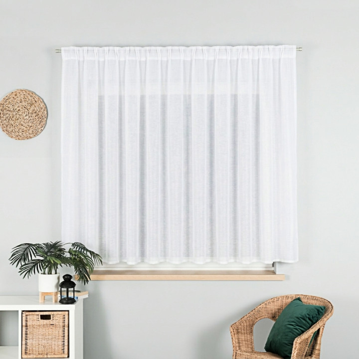 Firanka gotowa na taśmie z etaminy ETAMINA 400x150 cm biały