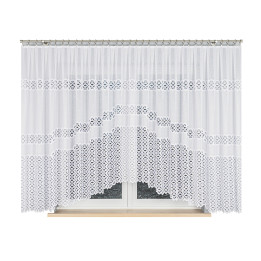 Firanka gotowa żakardowa z podcięciem ADRIANNA 450x160 cm biały