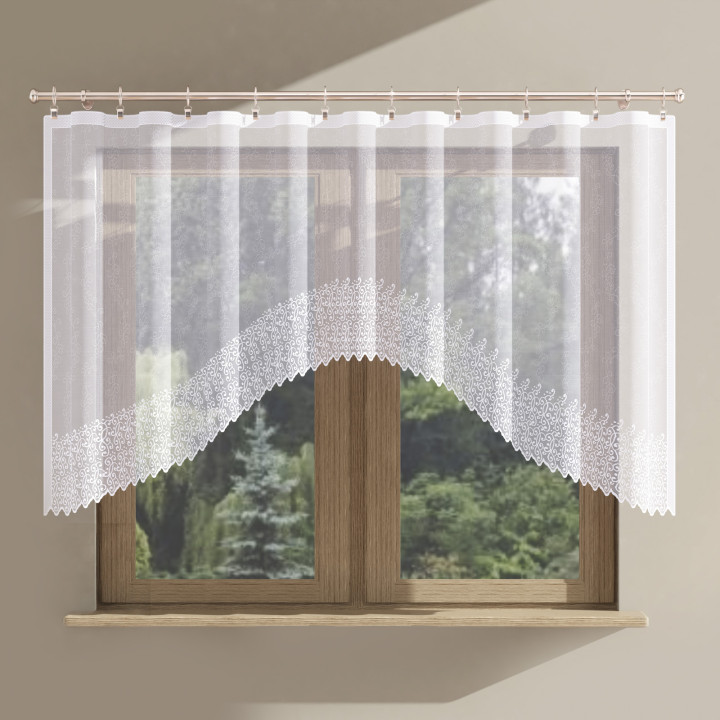 Firanka gotowa żakardowa z podcięciem BLANKA 250x120 cm biały