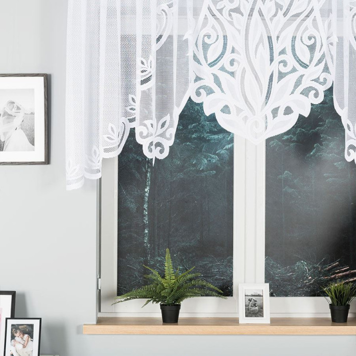 Firanka gotowa żakardowa z podcięciem POLA 300x100 cm biały