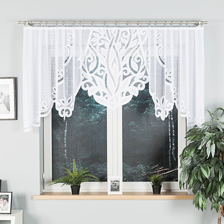 Firanka gotowa żakardowa z podcięciem POLA 300x100 cm biały