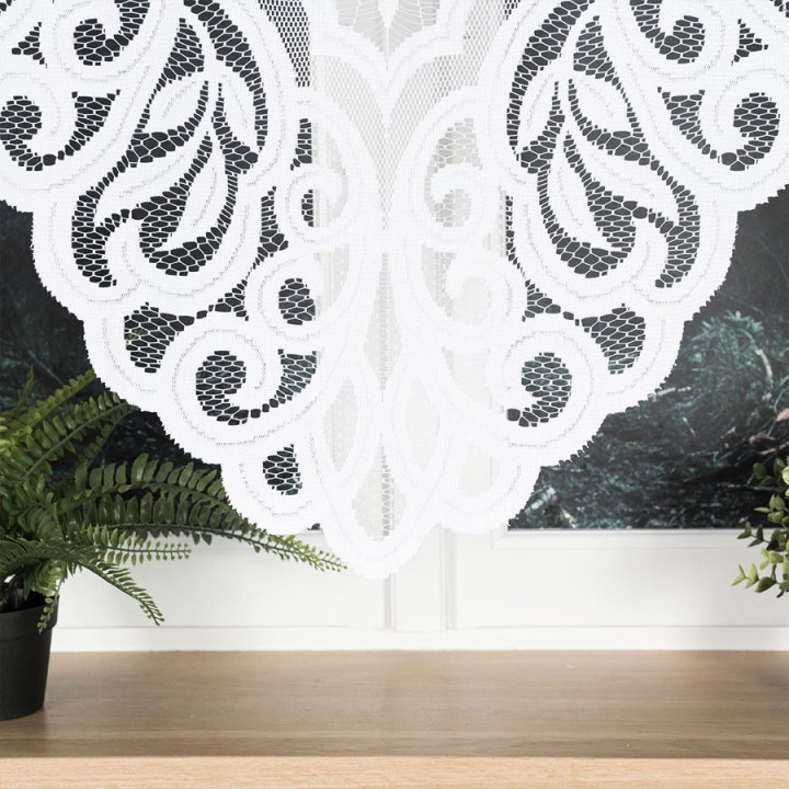Firanka gotowa żakardowa z podcięciem ROZALIA 250x160 cm biały