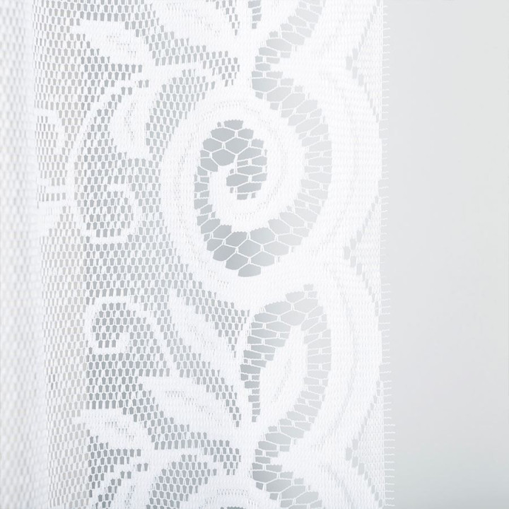 Firanka gotowa żakardowa z podcięciem ROZALIA 250x160 cm biały