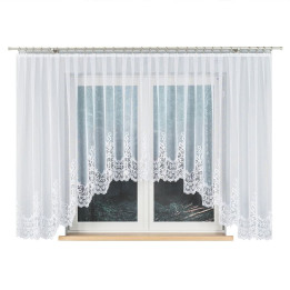 Firanka gotowa żakardowa z podcięciem BERENIKA 530x160 cm biały