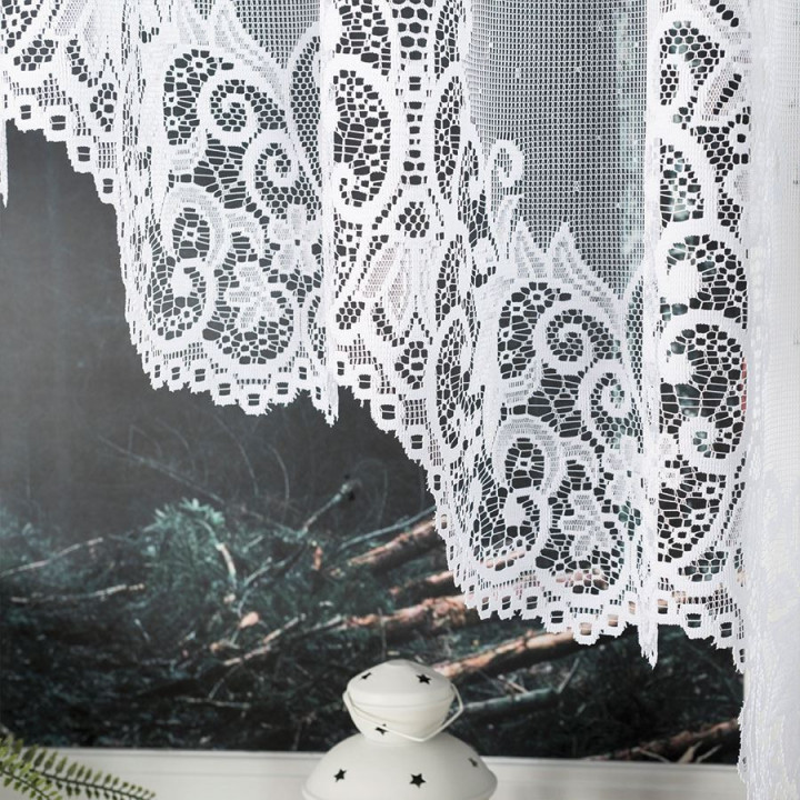 Firanka gotowa żakardowa z podcięciem BERENIKA 530x160 cm biały