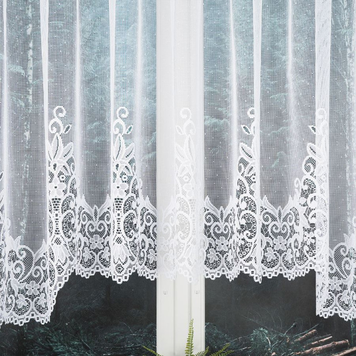 Firanka gotowa żakardowa z podcięciem BERENIKA 530x160 cm biały
