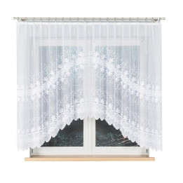 Firanka gotowa żakardowa z podcięciem JOWITA 300x150 cm biały