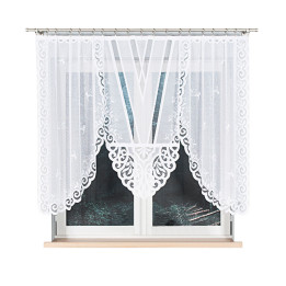 Firanka gotowa żakardowa z podcięciem ROZALIA 250x140 cm biały