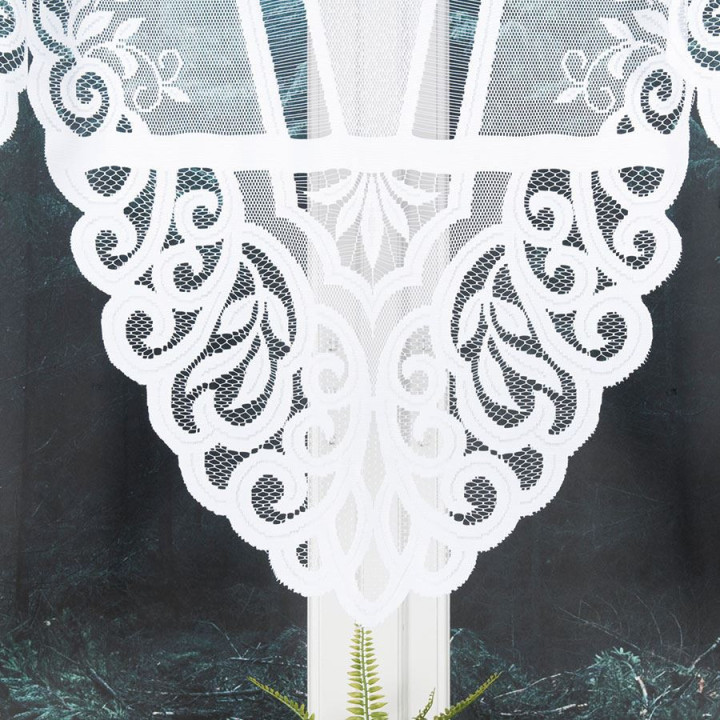 Firanka gotowa żakardowa z podcięciem ROZALIA 250x140 cm biały