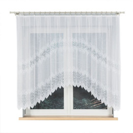 Firanka gotowa żakardowa z podcięciem VIOLETTA 250x150 cm biały