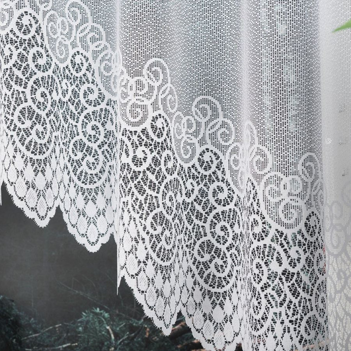 Firanka gotowa żakardowa z podcięciem VIOLETTA 250x150 cm biały