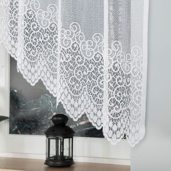Firanka gotowa żakardowa z podcięciem VIOLETTA 250x150 cm biały