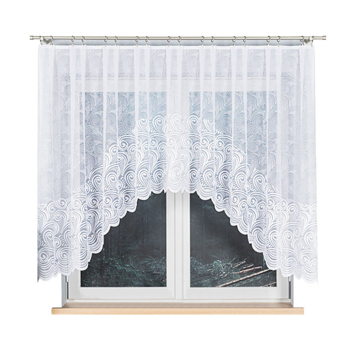 Firanka gotowa żakardowa z podcięciem KINGA 300x140 cm biały
