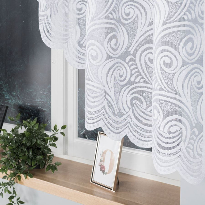 Firanka gotowa żakardowa z podcięciem KINGA 300x140 cm biały