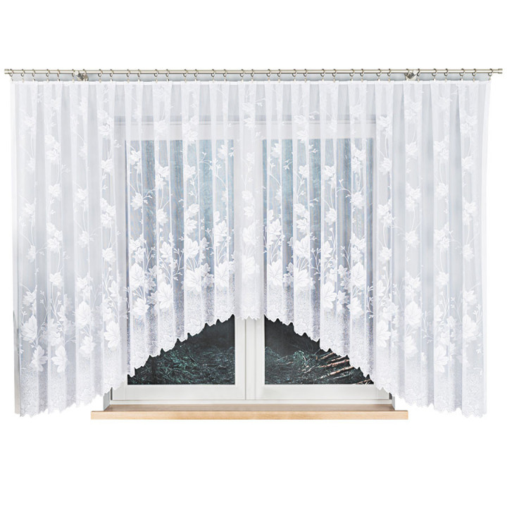 Firanka gotowa żakardowa z podcięciem BOŻENA 500x160 cm biały