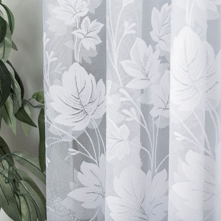 Firanka gotowa żakardowa z podcięciem BOŻENA 500x160 cm biały
