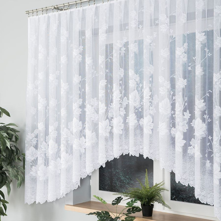 Firanka gotowa żakardowa z podcięciem BOŻENA 500x160 cm biały
